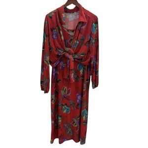 🆕 IMAN Global Chic Runway Jersey Dress & Tie Front Topper Set *NWT* $64.75